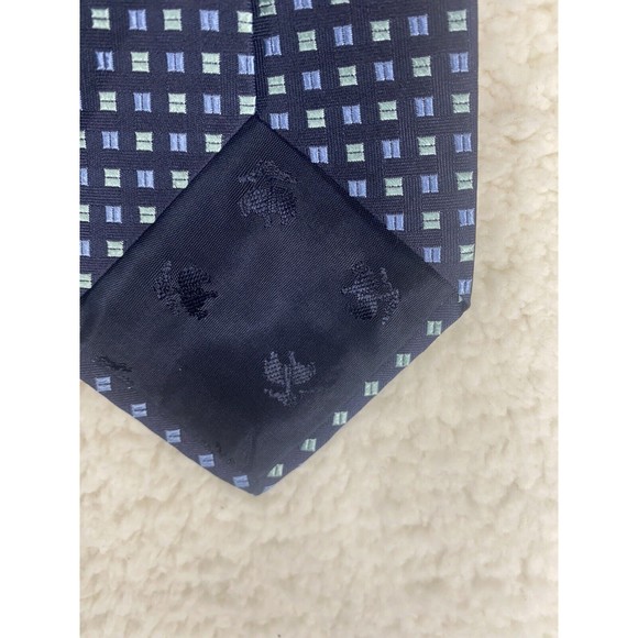 Brooks Brothers Makers and Merchants Men’s Navy Blue Square Check Tie - Picture 5 of 9